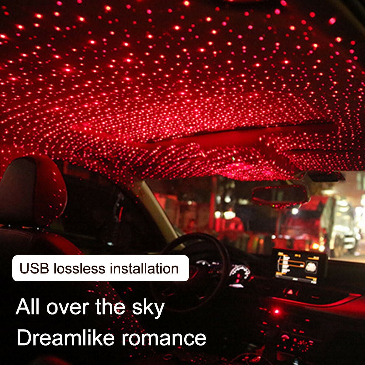 LNKOO USB Star Night Light, Romantic Auto Roof Lights, Adjustable USB ...