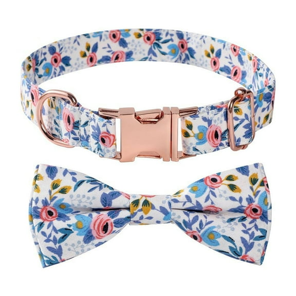 LNKOO Unique style paws Christmas Dog and Cat Collar with Bow Pet Gift Adjustable Soft&Comfy Bowtie Collars for Small Medium Large Dogs