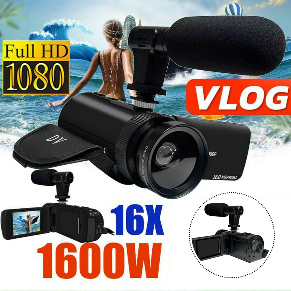 LNKOO Video Camera Camcorder for YouTube, Digital Vlogging Camera HD 1080P 2.4 Inch Video Recorder with Microphone, 2 Batteries
