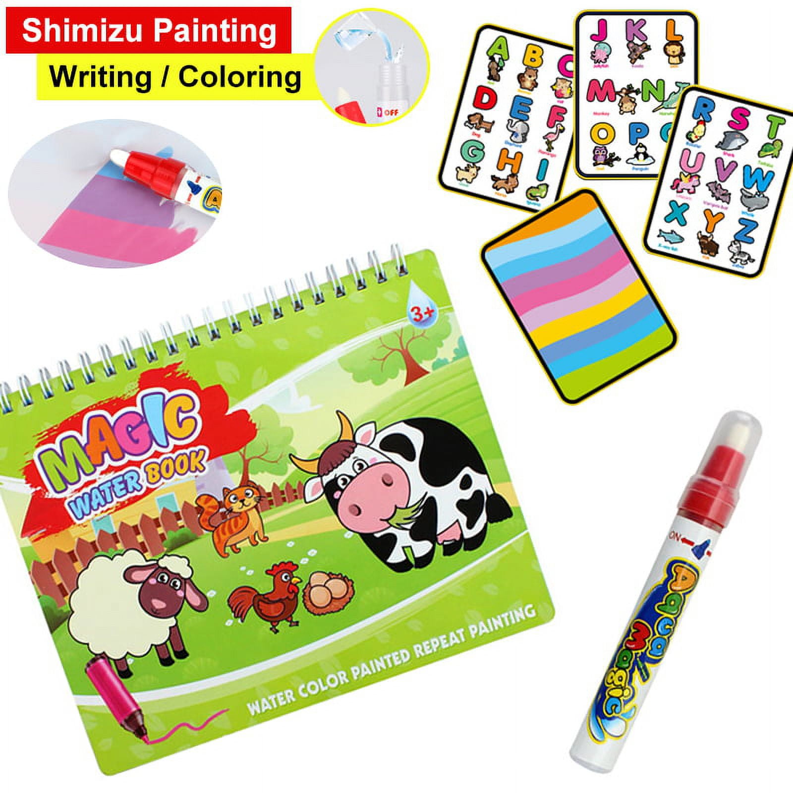  Little Bado Animal Paint with Water Books for Toddlers Water  Coloring Magic no Mess Book with Pen for 3 4 5 Years Old Water Activity  Books : Toys & Games