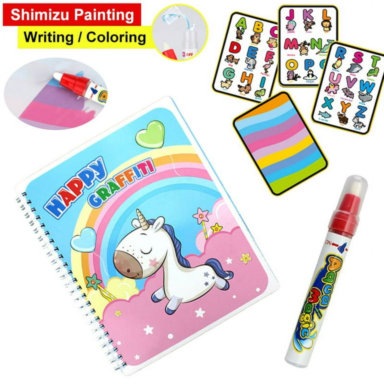 12pcs Random Children's Watercolor Coloring Book, Including Painting &  Coloring Paper And Built-in Watercolor Pen, Improving Children's  Concentration