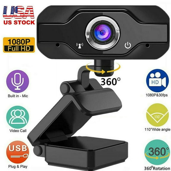LNKOO Webcam, HD Webcam 1080P with Privacy Shutter and Tripod Stand, Pro Streaming Web Camera with Microphone, Widescreen USB Computer Camera for PC Mac Laptop Desktop Video