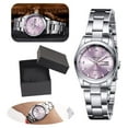 thumbnail image 1 of LNKOO Women Watches, Ladies New Fashion Waterproof Quartz Clocks Watch Women Stainless Steel Date Gift,Dial Women Analog Watch with Stainless Steel Expansion Band, 1 of 6