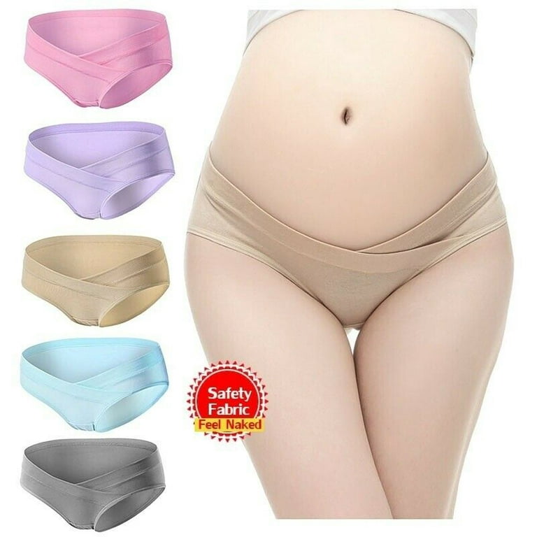 Underwear Pack No Show Womens Cotton Maternity Underwear Maternity  Pregnancy Panties Postpartum Mother Under (Grey, XXL)