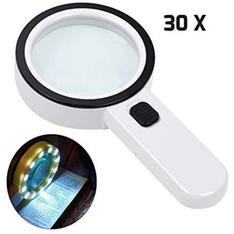 10x Magnifying Glass with Light and Stand, Kirkas Upgraded Infinite Color Modes & Brightness LED 2in1 Desk Clamp Magnifying Lamp, Hands Lighted