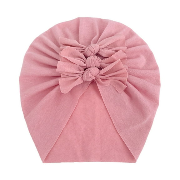 LNMQLPDBS Baby Beanies 0-6 Months Solid Color Knotted Bowknot Soft Turban Hats Wide Headwraps Caps for Baby Girls Infant Hat Toddlers Little Kids Unisex Beanie Watermelon Red One Size