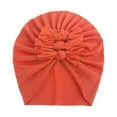 thumbnail image 1 of LNMQLPDBS Baby Beanies 0-6 Months Solid Color Knotted Bowknot Soft Turban Hats Wide Headwraps Caps for Baby Girls Infant Hat Toddlers Little Kids Unisex Beanie Orange One Size, 1 of 2