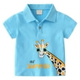 thumbnail image 1 of LNMQLPDBS Baby Boy Clothes Summer Cartoon Animal Letter Printed Short Sleeve Shirt Toddler Button Down Polo Shirts for Boys Gender Neutral Baby Clothes Cute Tops for Party School Beach, 1 of 3
