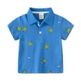 thumbnail image 1 of LNMQLPDBS Baby Boy Clothes Summer Dinosaur Graphic Printed Toddler Button Down Polo Shirt Short Sleeve Crewneck Lapel Shirts 12-18 Month Boy Clothes for First Day of School Blue 2-3 Years, 1 of 4