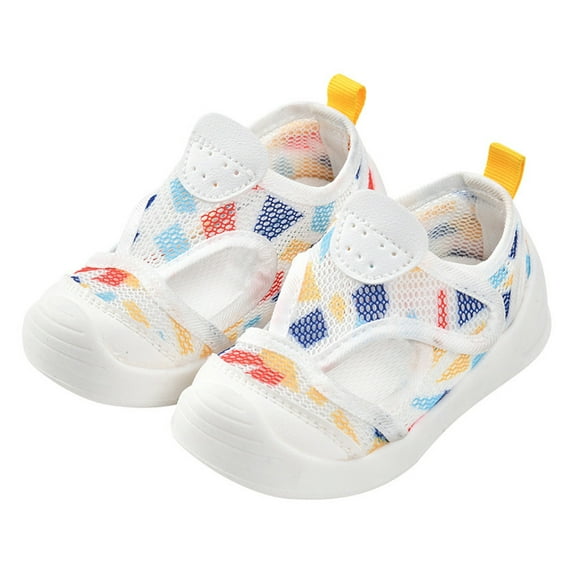 LNMQLPDBS Baby Boy Girl Anti Kick Breathable Wear Sandals Toddler Prewalker First Walking Shoes Closed Toe Colorful Polka Dot Summer Sandals Lightweight Breathable Non-Slip Sneakers Kids Water Shoes