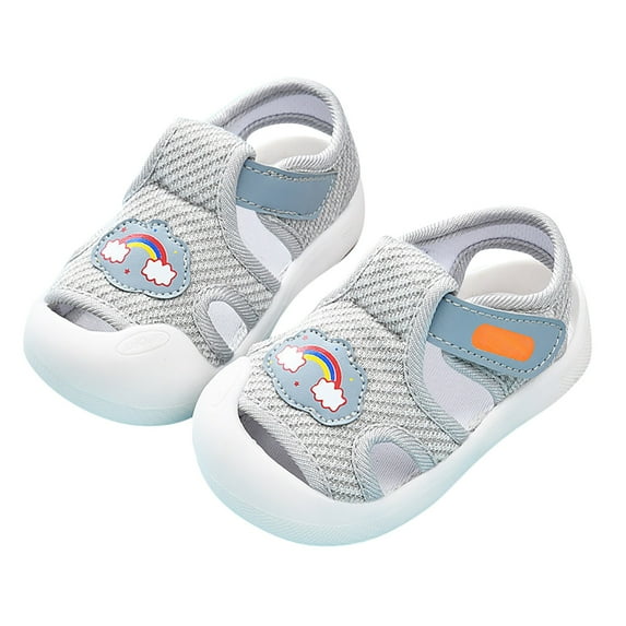 LNMQLPDBS Baby Boys Girls Summer Sandals Outdoor Beach Anti-Slip Soft Sole Toddler First Walker Shoes with Mesh Girls Sandals Size 1 Unisex Baby Anti Kick Breathable Wear Sandals