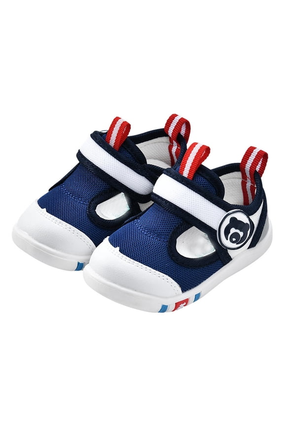 Baby Boys Girls Summer Sandals Outdoor Beach Anti-Slip Soft Sole Toddler First Walker Shoes with Mesh Girls Sandals Size 1 Unisex Baby Anti Kick Breathable Wear Sandals