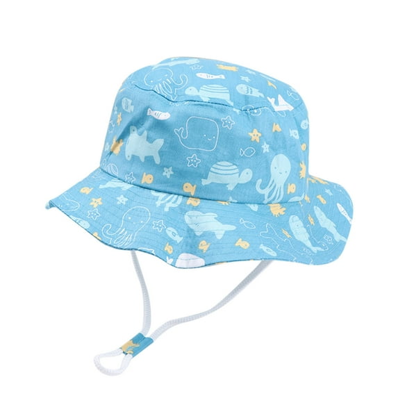LNMQLPDBS Baby Boys Girls Sun Visor Hats Toddler Cartoon Printed Sun Protection Hat Infant Sun Hats Kids Summer Beach Adjustable Bucket Hat with Chin Strap Spring Autumn Outdoor Shade Hat 