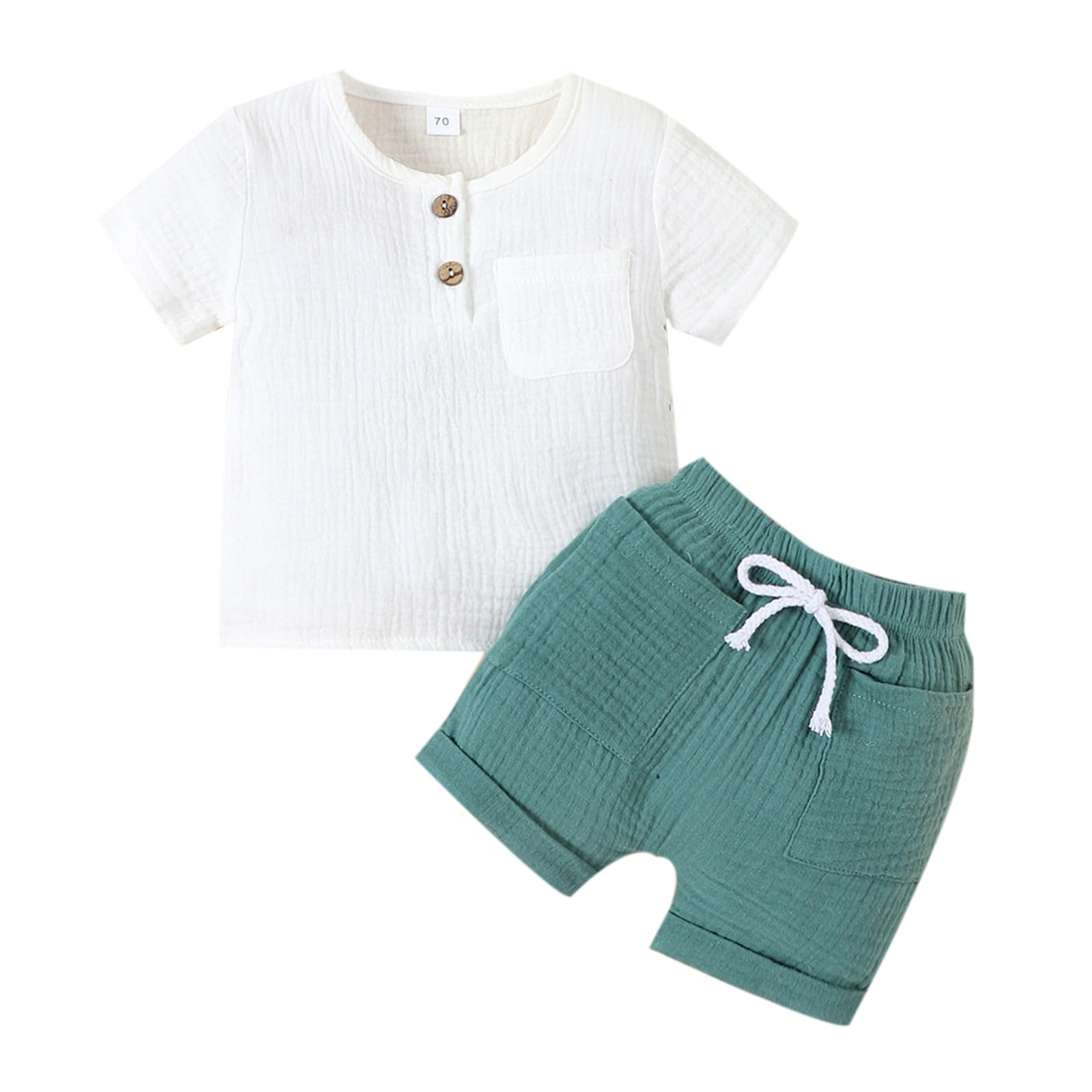 LNMQLPDBS Baby Boys Summer Outfits Infant Boy Short Sleeve T-Shirt Elastic Waistband Shorts Newborn 2Pcs Casual Set Toddler Clothes