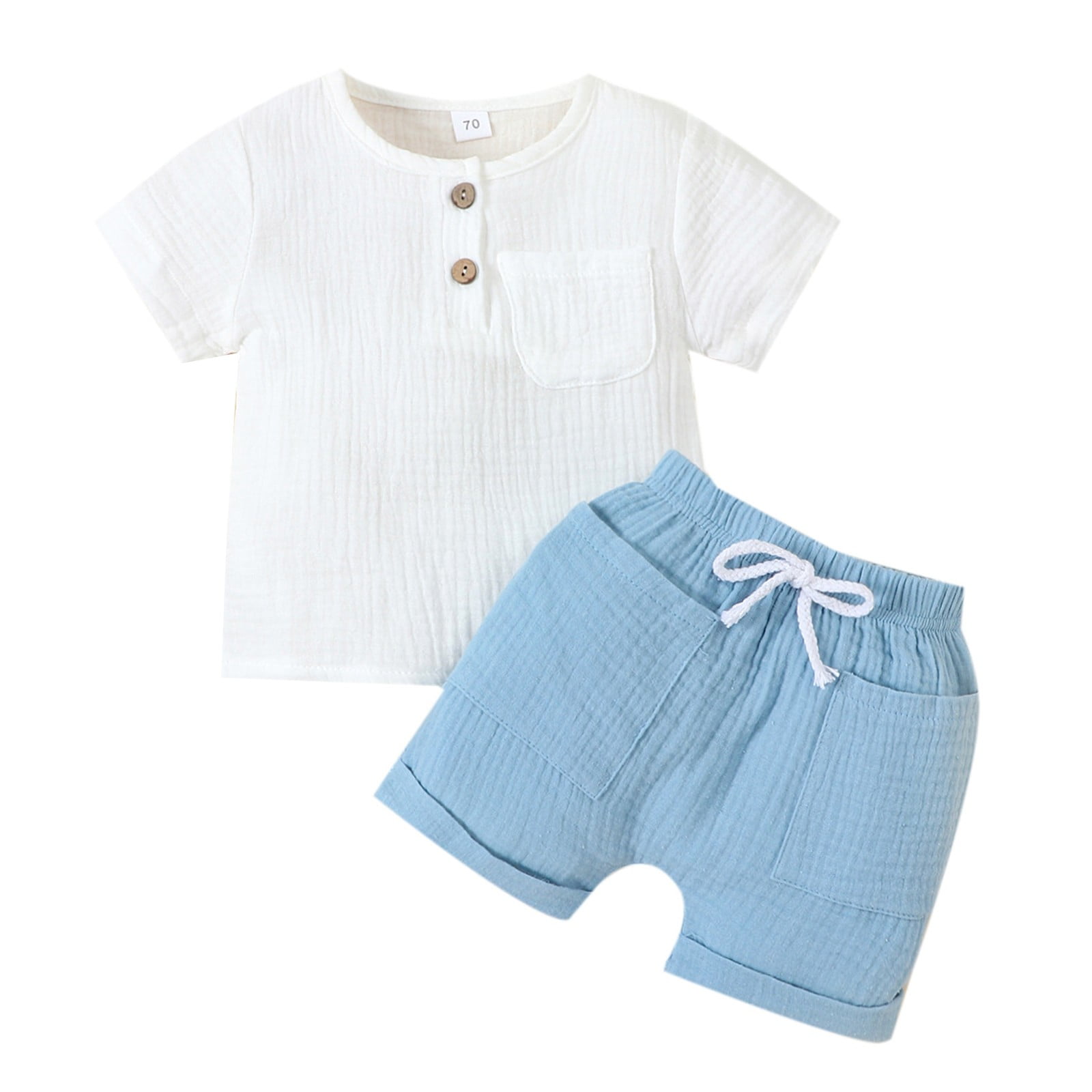 LNMQLPDBS Baby Boys Summer Outfits Infant Boy Short Sleeve T-Shirt Elastic Waistband Shorts Newborn 2Pcs Casual Set Toddler Clothes