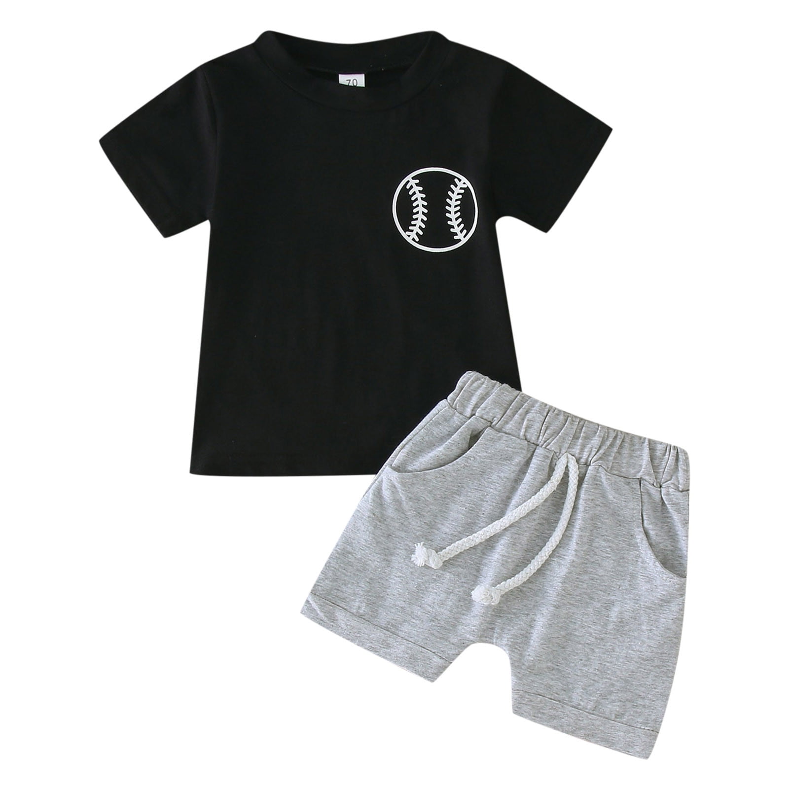 LNMQLPDBS Baby Boys Summer Outfits Infant Boy Short Sleeve T-Shirt Elastic Waistband Shorts Newborn 2Pcs Casual Set Toddler Clothes