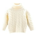 thumbnail image 1 of LNMQLPDBS Baby Boys Turtleneck Cable Sweater Toddler Warm Knit Pullover Kids Classic Braided Top Newborn Cozy Long Sleeve Jumper Infant Casual Winter School Daily Wear with Ribbed Collar, 1 of 7