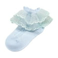 thumbnail image 1 of LNMQLPDBS Baby Crew Socks Solid Color Embroidery Ruffle Trim Lace Socks Baby Girl Socks 0-6 Months Ruffle Socks for Toddler Girl Summer Soft Non-Slip Shorty Socks for Babies Blue 1-2 Years, 1 of 6