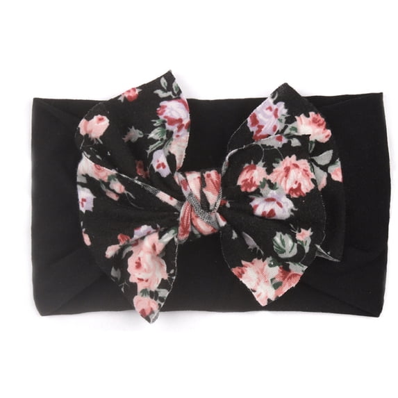 LNMQLPDBS Baby Girl Bows Cute Toddler Girls Elastic Soft Headwraps Infant Floral Print Knot Bow Headband Stretchy Stylish Turban for Newborn Kids