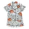 thumbnail image 1 of LNMQLPDBS Baby Girl Clothes Silky Button Down Lougewear Set 2 Piece Summer Soft Silk Satin Short Sleeve Tops Shorts Set Cute Outfits for Kids, 1 of 6