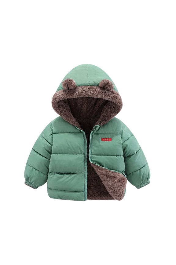 Baby Girl Fleece Jacket Outfits for 1 Year Old Boy Puffer Baby Snow Suit 3-6 Month Toddler 2t Boys Clothes 4t Girl Clothes Winter Size 8, Green 3-4 Years