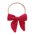 thumbnail image 1 of LNMQLPDBS Baby Girl Linen Bows Nylon Headband Newborn Infant Hair Bow Elastic Bands Toddler Hair Accessories Little Kids Stretchy Soft Headbands, 1 of 2