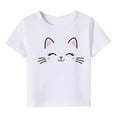 thumbnail image 1 of LNMQLPDBS Baby Girl Summer Clothes Pattern Print Short Sleeve Crewneck T Shirts Cute Tops for Teen Girls 3 Year Old Girl Gifts Girls' Tops, Tees & Blouses for Vacation Party Beach White 7-8 Years, 1 of 4
