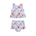 thumbnail image 1 of LNMQLPDBS Baby Girl Swimsuit Cute 2 Piece Cartoon Printed Bathing Suit with Sun Protection Ruffles Swimwear Infant Swimsuit Girl Summer Beach Rash Guard for Girls Girls' Swimwear, 1 of 8