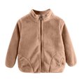 thumbnail image 1 of LNMQLPDBS Baby Girls Fleece Jacket Toddler Warm Zip Up Coat Kids Soft Plush Outerwear Girls Casual Winter Top Baby Lightweight Thermal Pullover with Side Pockets and Stand Collar, 1 of 7