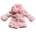 thumbnail image 1 of LNMQLPDBS Baby Girls Fluffy Faux Fur Coat Toddler Warm Plush Jacket Kids Winter Luxury Outerwear Girls Soft Sherpa Overcoat Casual Cold Weather Daily Wear with Ruffle Hem and Collar, 1 of 6