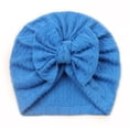 thumbnail image 1 of LNMQLPDBS Baby Girls Hair Bow Turban Hat Solid Color Beanies Soft Hospital Turban for Newborn Infant Caps Baby Hats 0-6 Months Top Bowknot Head Wrap Beanie Caps for Unisex Baby Blue One Size, 1 of 3