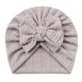 thumbnail image 1 of LNMQLPDBS Baby Girls Hair Bow Turban Hat Solid Color Beanies Soft Hospital Turban for Newborn Infant Caps Baby Hats 0-6 Months Top Bowknot Head Wrap Beanie Caps for Unisex Baby Grey One Size, 1 of 2