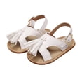 thumbnail image 1 of LNMQLPDBS Baby Girls Open Toe with Tassels Shoes Outdoor Casual Summer First Walkers Shoes Toddler Flat Sandals for 3-24 Months Soft Sole Leather Lightweight Breathable Beach Shoes, 1 of 6