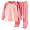 thumbnail image 1 of LNMQLPDBS Baby Girls Raglan Sleeve Lounge Set Toddler Color Block Long Sleeve Top and Soft Stretch Pants Teen Casual Two Piece Outfit for School Holiday Daily Wear, 1 of 5