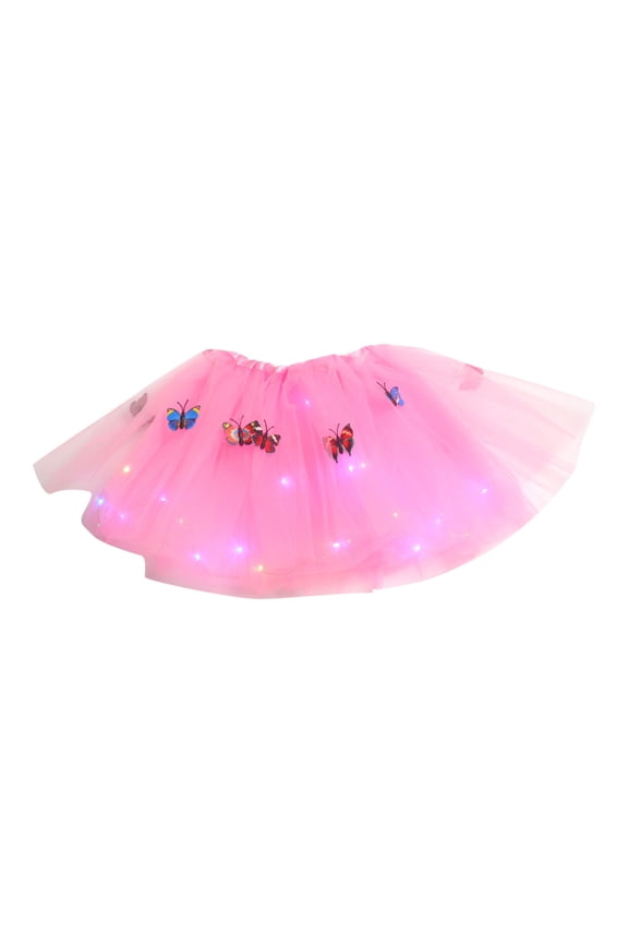 Baby Girls Soft Fluffy Tutu Skirt Toddler Tutu Butterflys LED Light Dance Princess Skirt Ready for Playdates and Celebrations