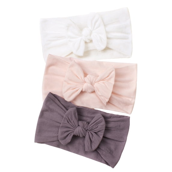 LNMQLPDBS Baby Headbands 3 Pack Girls Hairbands Newborn Infant Soft Elastic Flower Knotted Bow Hair Bands Toddler Hair Accessories