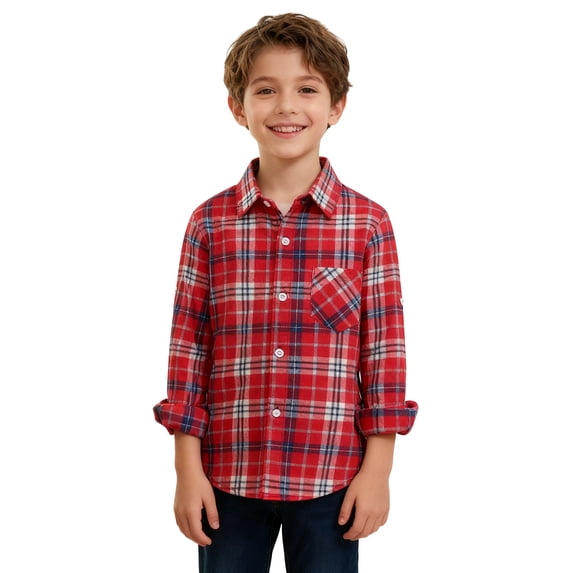 LNMQLPDBS Baby Plaid Shirt Boys Girls Button Down Long Sleeved Shirts Unisex Lapel Tops Casual Outwear Fashion Flannel Shirts Baby Clothes