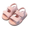 thumbnail image 1 of LNMQLPDBS Baby Sandals Girl Little Kid Solid Color Summer Soft Sole Comfort Beach Shoes Open Toe Summer Outdoor Athletic Sandles with Adjustable Double Band Toddler Shoes Pink 25, 1 of 8