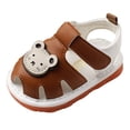 thumbnail image 1 of LNMQLPDBS Baby Sandals Non-Slip Soft Sole Sandals for Toddler Boys Baby Girl Sandals 12-18 Months with Cute Bear Comfort Breathable Summer SandalsToddler Prewalker Walking Shoes Brown 6-9 Months, 1 of 5