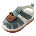 thumbnail image 1 of LNMQLPDBS Baby Sandals Non-Slip Soft Sole Sandals for Toddler Boys Baby Girl Sandals 12-18 Months with Cute Bear Comfort Breathable Summer SandalsToddler Prewalker Walking Shoes Blue 6-9 Months, 1 of 5