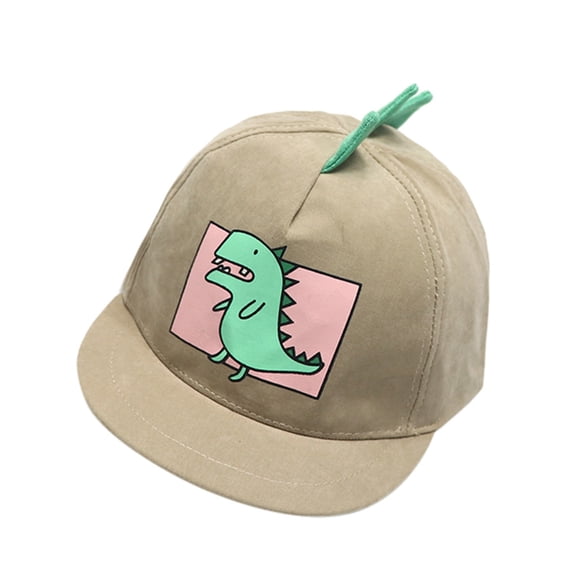 LNMQLPDBS Baby Sun Hat Baby Boy Cloth Splice Hats Soft Dinosaur Cartoon Printed Caps Spring Summer Sunhat Baseball Cap Toddler Gifts Sun Protection for Beach Holiday Party Khaki 1-4 Years