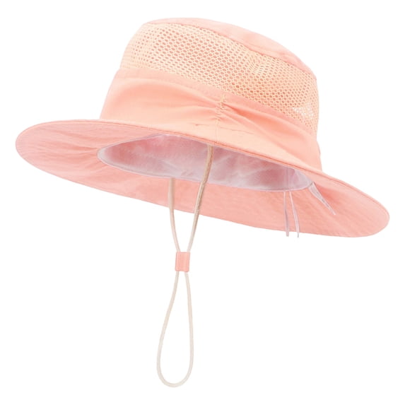 LNMQLPDBS Baby Sun Hat Toddler Summer Beach Hats Solid Color Foldable Floppy Cap with Chin Strap Sun Protection Baby Boy Girls Hats with Mesh Shade Hat Wide Brim Bucket Hat Fisherman Hat