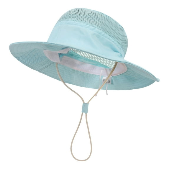 LNMQLPDBS Baby Sun Hat Toddler Summer Beach Hats Solid Color Foldable Floppy Cap with Chin Strap Sun Protection Baby Boy Girls Hats with Mesh Shade Hat Wide Brim Bucket Hat Fisherman Hat