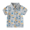 thumbnail image 1 of LNMQLPDBS Baby Tees Toddler Boy Collared Shirt Baby Boy Shirt Solid Color Short Sleeve Button Down T-Shirt Tops Cute Infant Casual Tee Summer Clothes, 1 of 6