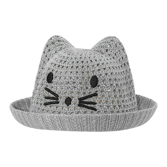 LNMQLPDBS Baby Toddler Girls Straw Sun Hat with Embroided Cute Summer Beach Hat Baby Sun Protection Hats Beach Cap for Infant Outdoor Party Holiday Breathable Hat Grey One Size
