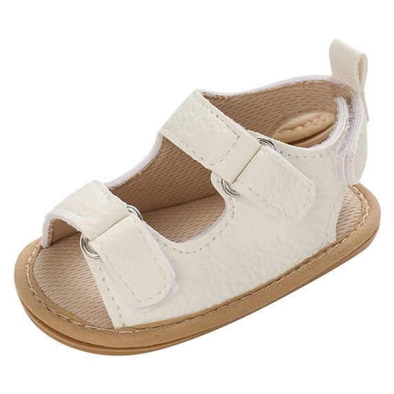 LNMQLPDBS Barefoot Baby Shoes Summer Shoes Outdoor First Walker Soft Sole Leather Breathable Beach Shoes Toddler Boy Unisex Baby Boys Girls Open-Toe Lightweight Non-Slip Shoes White 6-12 Months