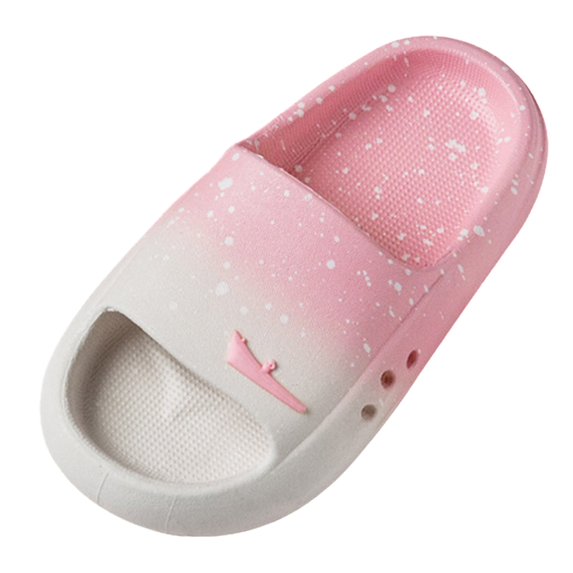 LNMQLPDBS Beach Shoes Summer Gradient Color Bathroom Slipper Sandals Boys and Girl Slippers Indoor and Outdoor Non Slip Breathable Soft Sole Shoes Toddler Kids Sandals Pink 3.5-4 Years