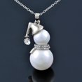 thumbnail image 1 of LNMQLPDBS Big Pearl Snowman Pendant Christmas Snowman Pendant Necklace Imitation Pearl Crystal Necklace Big Gourd Necklace Long Sweater Chain for Women Elegant Necklaces Pendants Long Necklace, 1 of 8