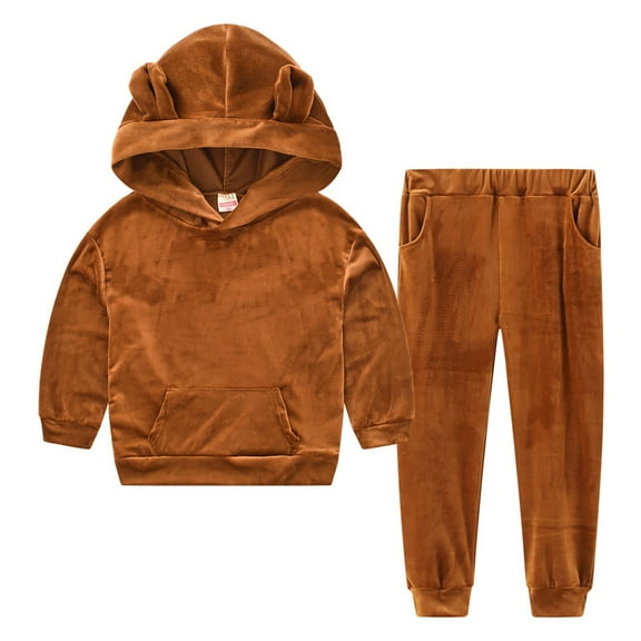 LNMQLPDBS Boy and Girl Twin Outfits Onesies for Baby Girl Sweat Sets for Boys Sweatsuits Size 8-10 Girls Clothes Age 6-8 Girls Size 18/20 Clothes, Brown 12-18 Months