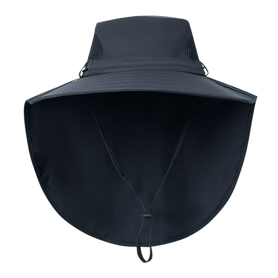 LNMQLPDBS Boys Sun Hat with Neck Flap Wide Brim Solid Color Summer Beach Bucket Hat with Chin Strap for Boys Girls Toddler Kids Adventure Hat Unisex Children Outdoor Sun Protection Hats